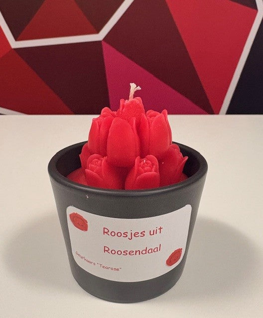 Kaars roosjes in potje