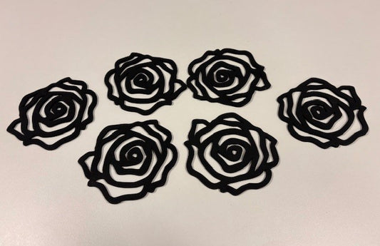 Onderzetters Roos zwart
